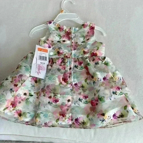 2 Dress’s size 12 months,new tags #1one pink/ Mint rare edition#2 Bonnie baby - Picture 5 of 10